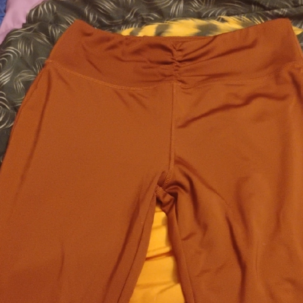 Rust Orange High-Waisted Leggings